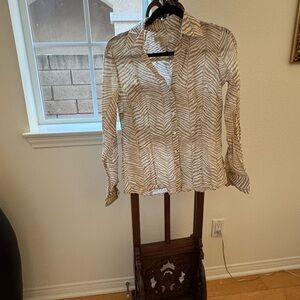 Michael Kors Beige Zebra Print Blouse
